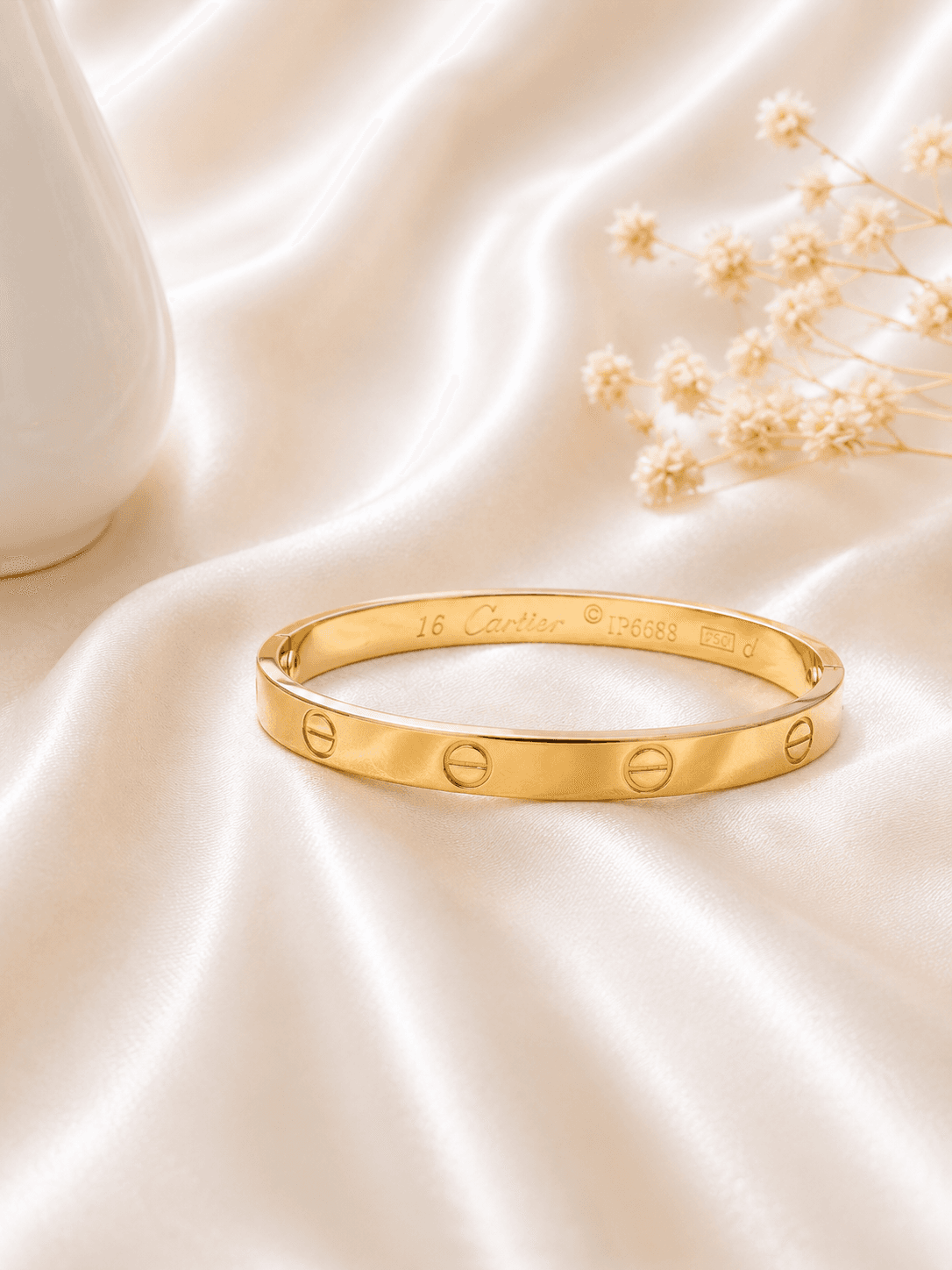 Bracelet Jonc Vis Bombe Dore
