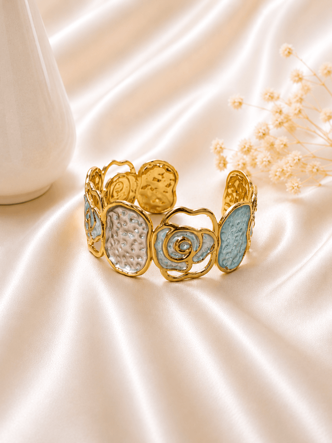 Bracelet Manchette Medaillons Turquoise