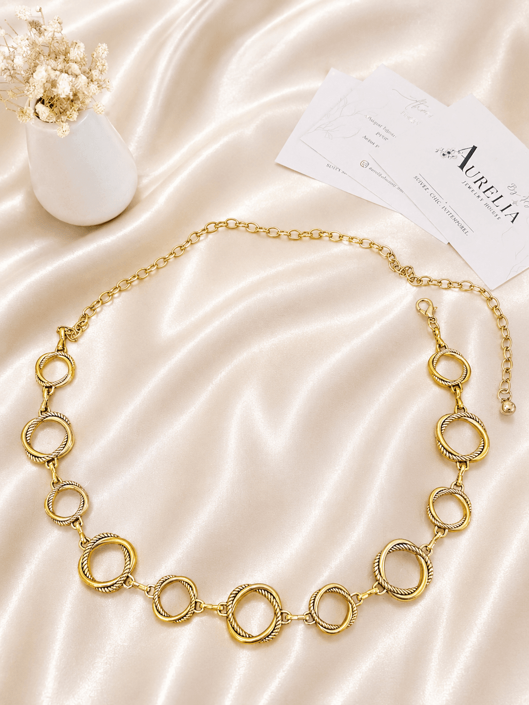 Chaine de Taille Anneaux Ronds Torsades — bijou en acier inoxydable, Aurelia Jewelry House