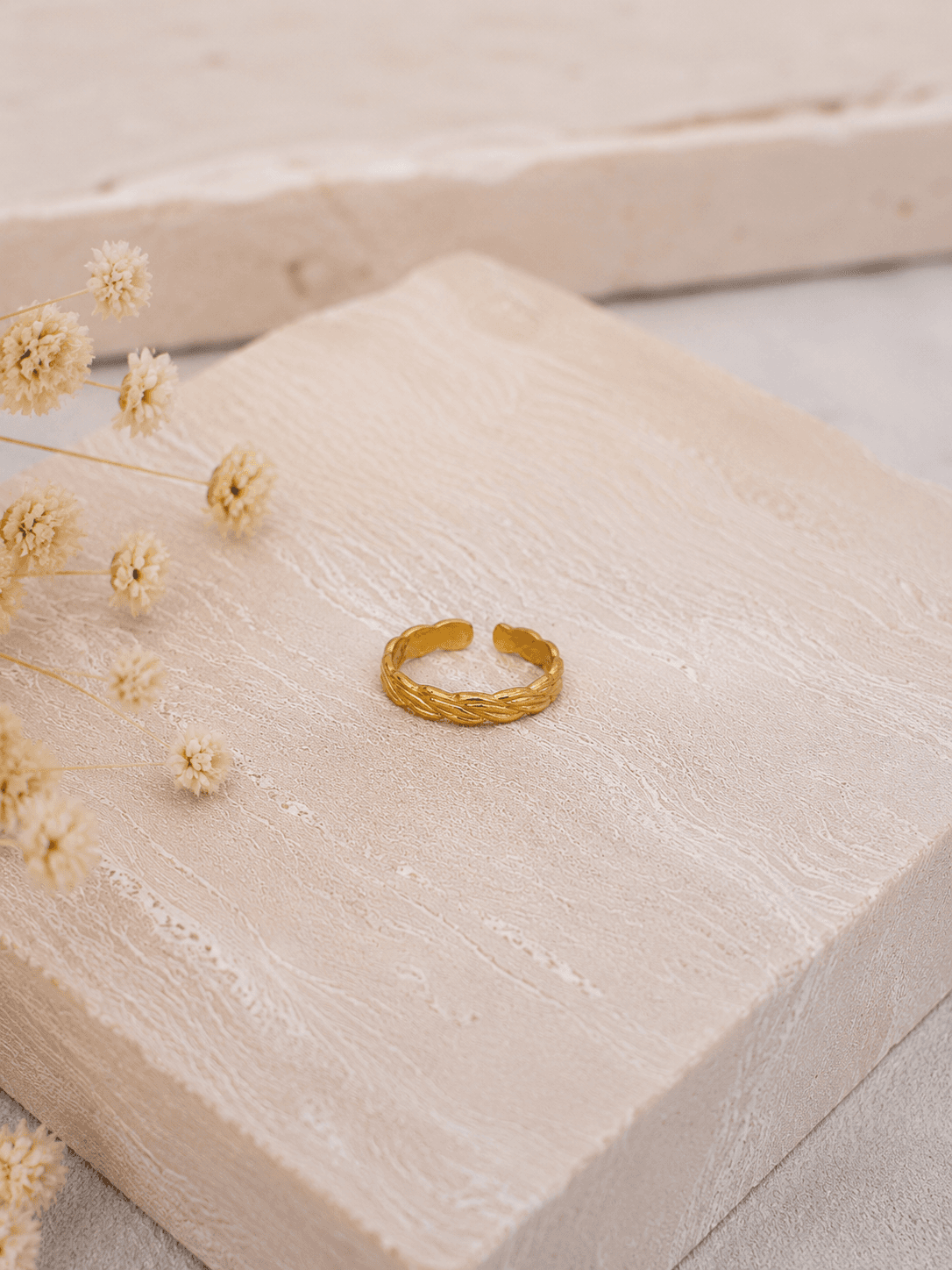 Bague Anneau Tresse Doree