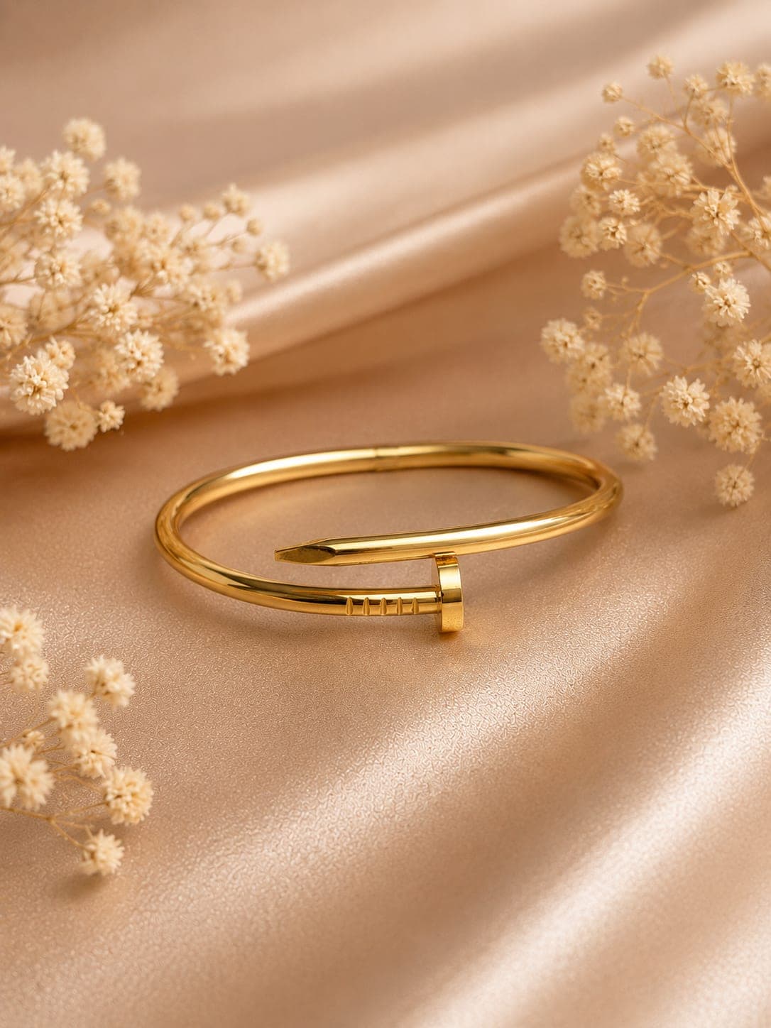 Bracelet Jonc Clou Dore — bijou en acier inoxydable, Aurelia Jewelry House