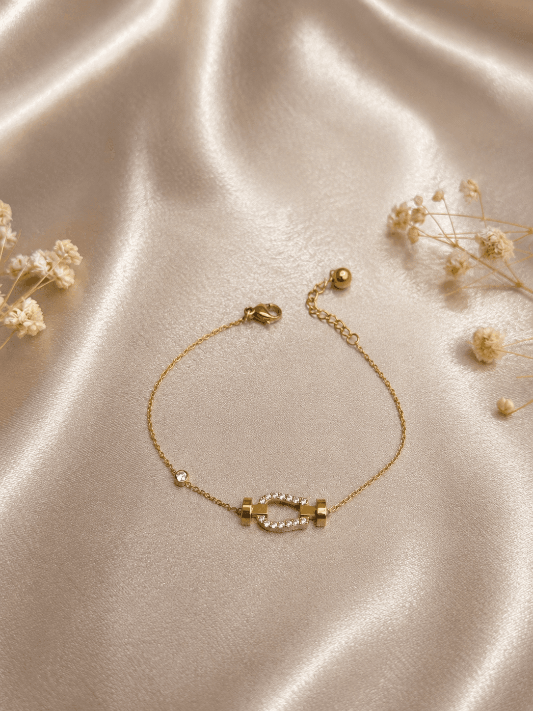 Bracelet Maillon Force Cristal Dore