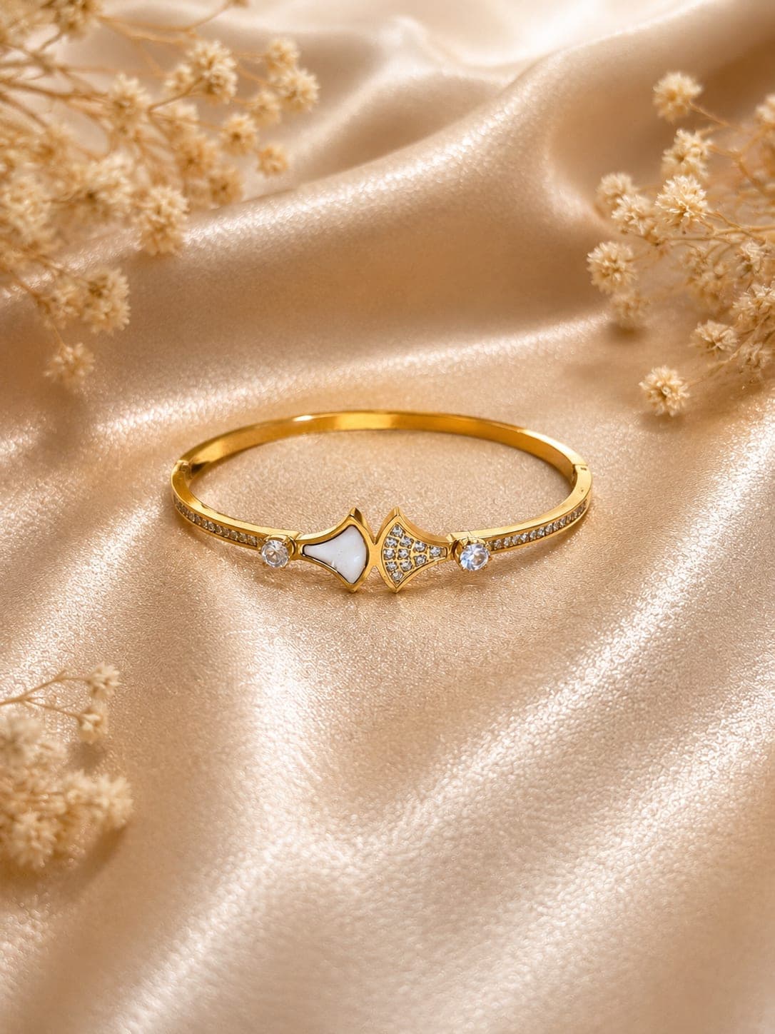 Bracelet Jonc Eventail Cristal — bijou en acier inoxydable, Aurelia Jewelry House