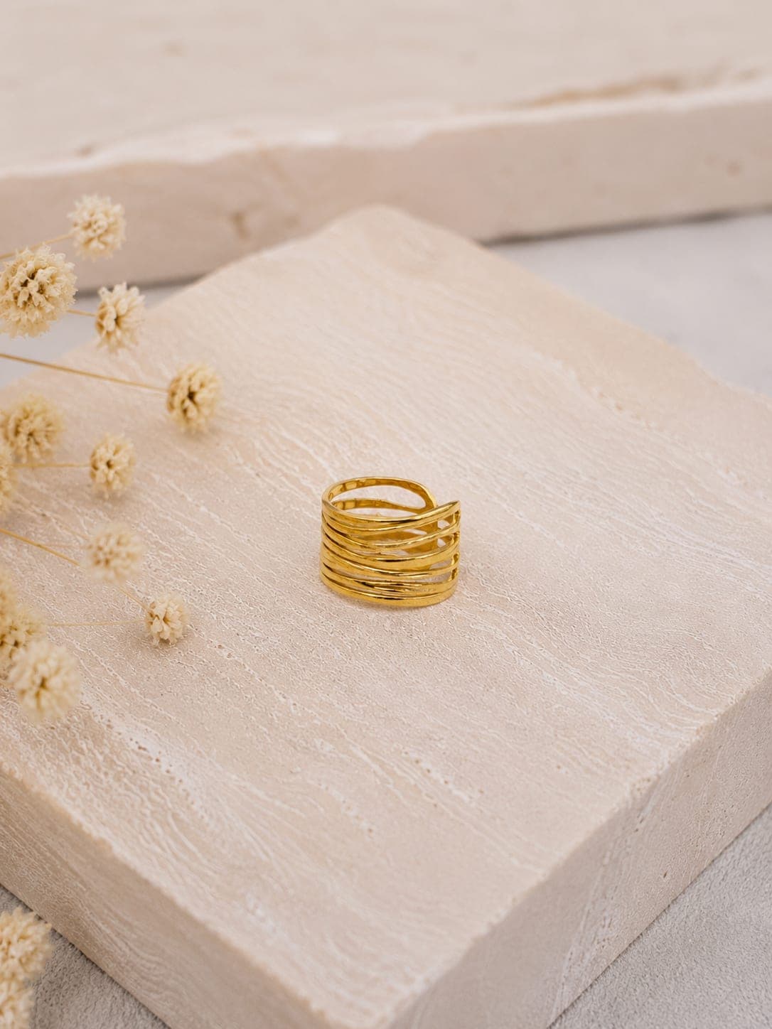 Bague Multi-Rangs Fine Doree — bijou en acier inoxydable, Aurelia Jewelry House