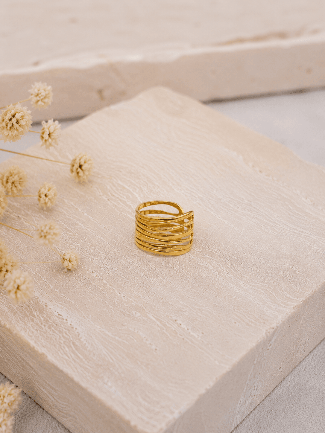 Bague Multi-Rangs Fine Doree