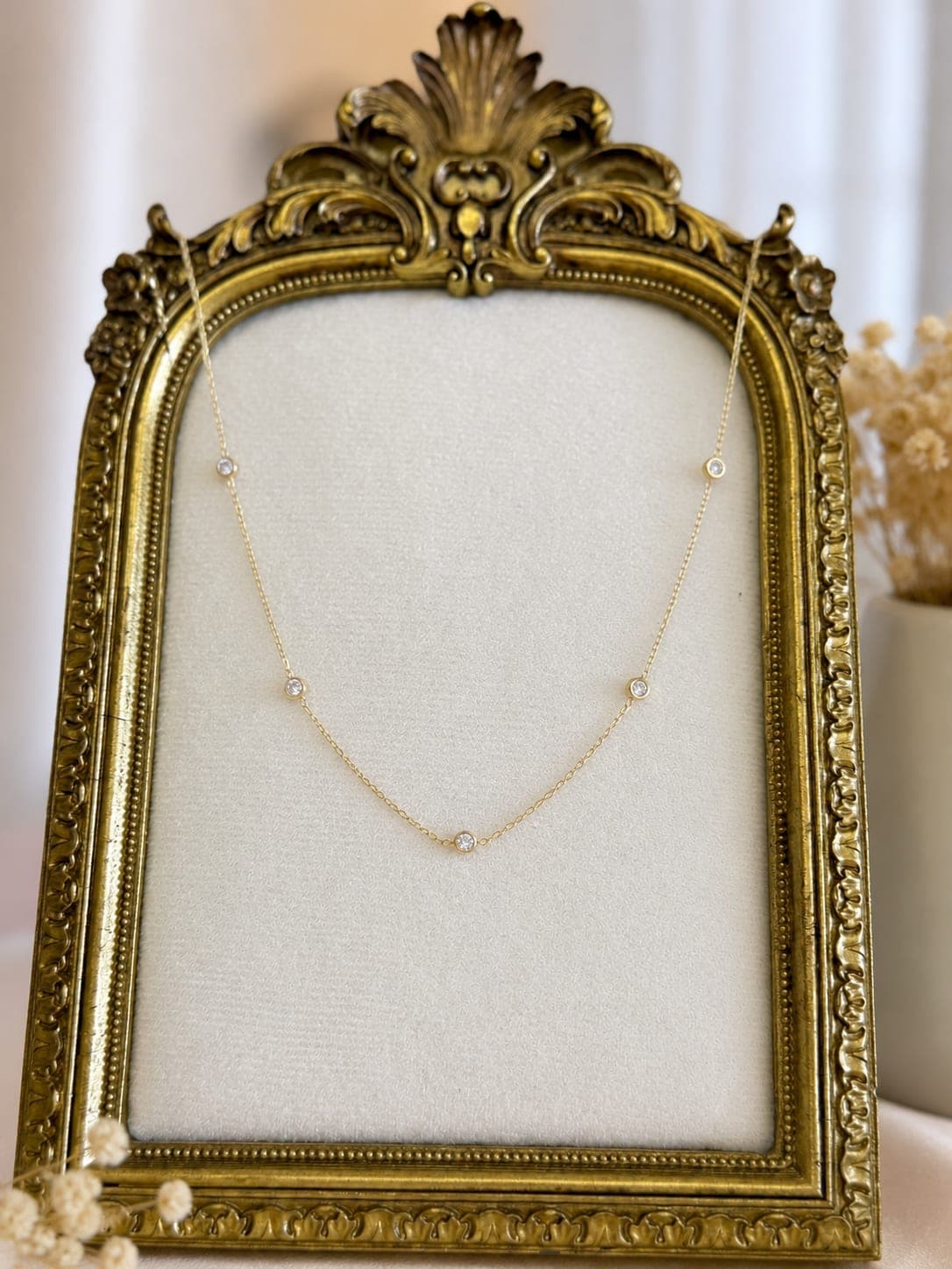 Collier Cristaux Espaces Dore — bijou en acier inoxydable, Aurelia Jewelry House
