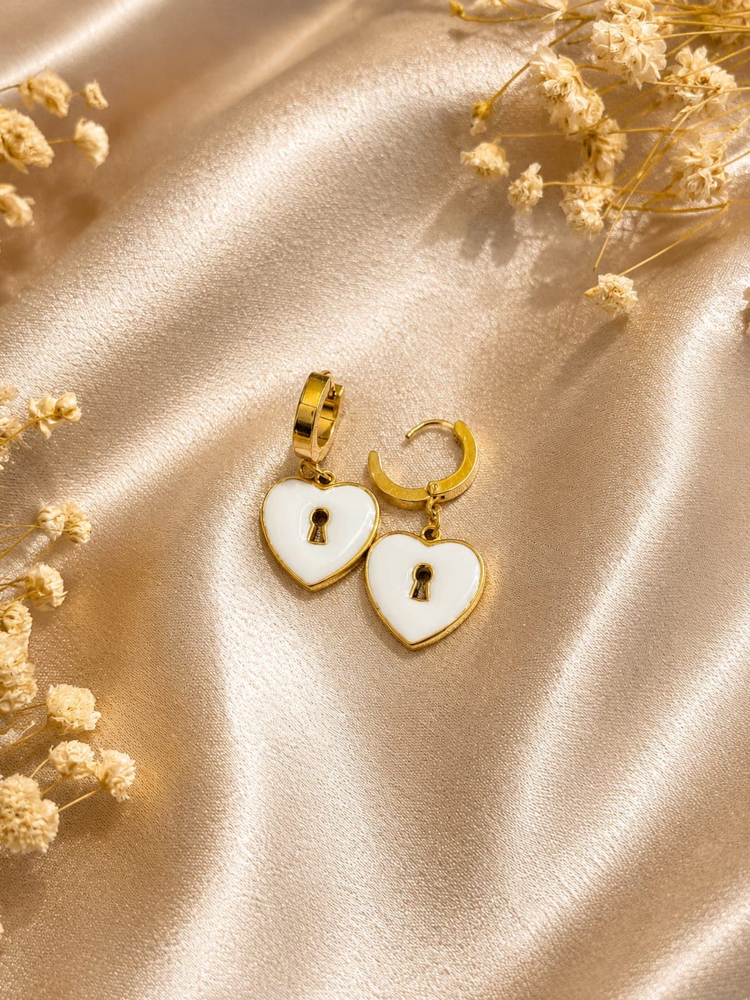 Boucles Cadenas Coeur — bijou en acier inoxydable, Aurelia Jewelry House