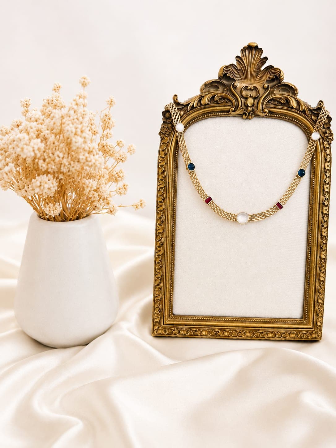 Collier Choker Maille Pendentif Perle — bijou en acier inoxydable, Aurelia Jewelry House