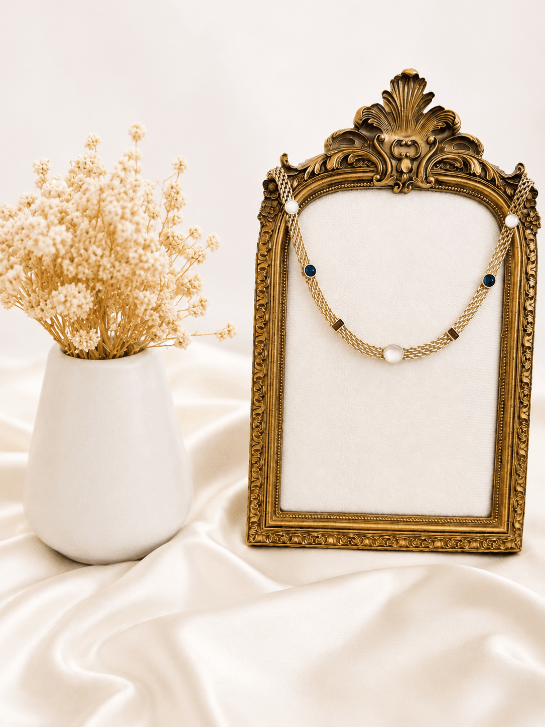 Collier Choker Maille Pendentif Perle