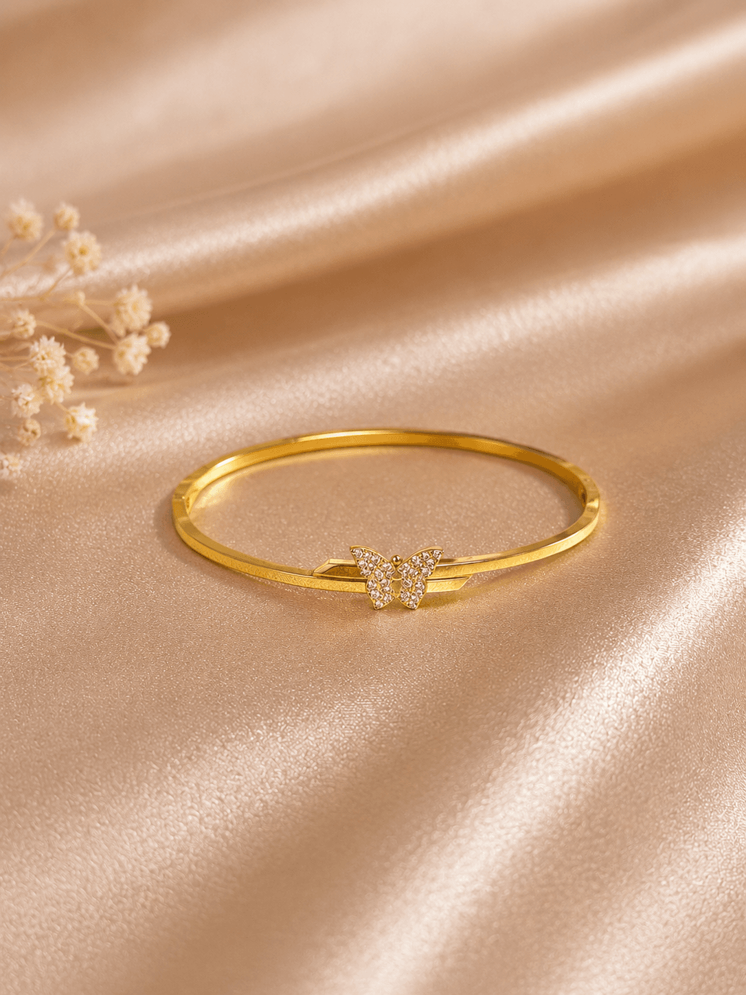 Bracelet Jonc Papillon Cristal