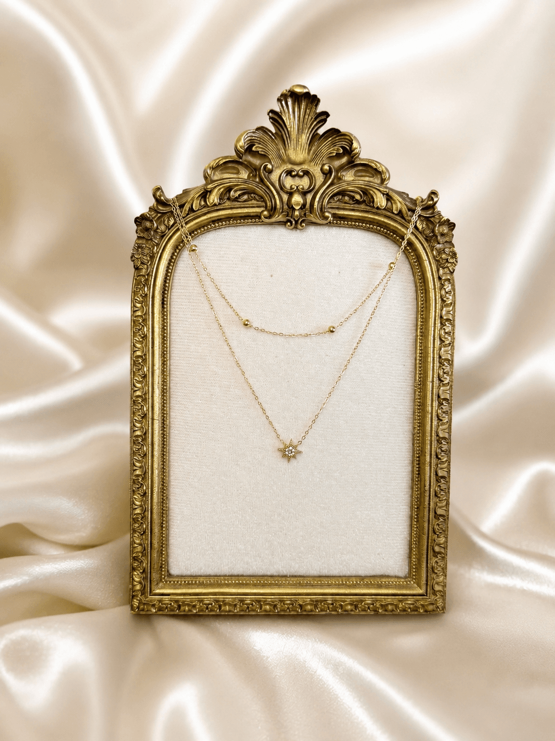Collier Double Rang Etoile Polaire Dore — bijou en acier inoxydable, Aurelia Jewelry House