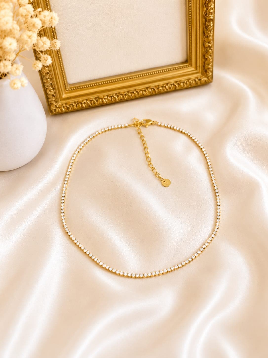 Collier Tennis Riviere Dore — bijou en acier inoxydable, Aurelia Jewelry House
